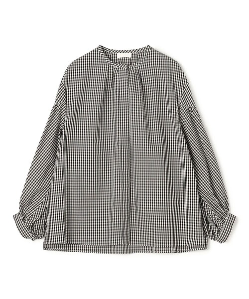 BALLSEY(ボールジィ)の「コットンキュプラギンガムチェック ギャザーパフブラウス(シャツ/ブラウス・レディース・グレー系その他・36)」の1枚目の写真