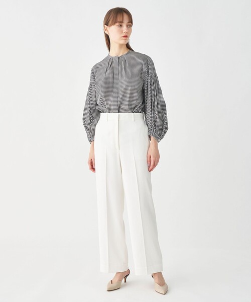 BALLSEY(ボールジィ)の「コットンキュプラギンガムチェック ギャザーパフブラウス(シャツ/ブラウス・レディース・グレー系その他・36)」の2枚目の写真