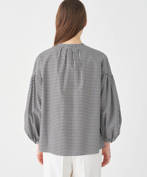BALLSEY(ボールジィ)の「コットンキュプラギンガムチェック ギャザーパフブラウス(シャツ/ブラウス・レディース・グレー系その他・36)」の5枚目の写真