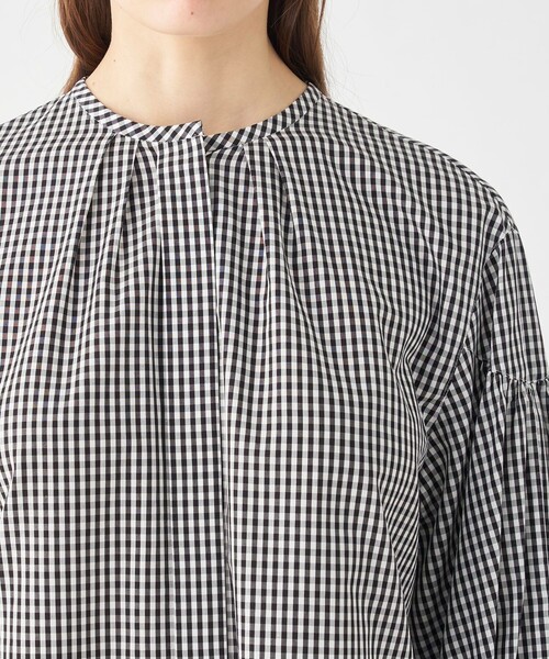BALLSEY(ボールジィ)の「コットンキュプラギンガムチェック ギャザーパフブラウス(シャツ/ブラウス・レディース・グレー系その他・36)」の6枚目の写真
