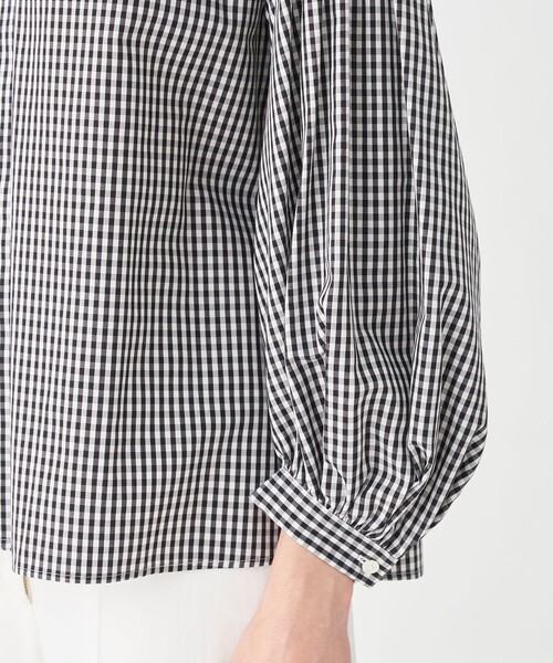 BALLSEY(ボールジィ)の「コットンキュプラギンガムチェック ギャザーパフブラウス(シャツ/ブラウス・レディース・グレー系その他・36)」の7枚目の写真