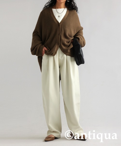 antiqua(アンティカ)の「ワイド タック入り テーパードパンツ(その他パンツ・レディース・ネイビー/グリーン/ピンクベージュ/ブラック/アイボリー・LT/MT/L/M)」の19枚目の写真