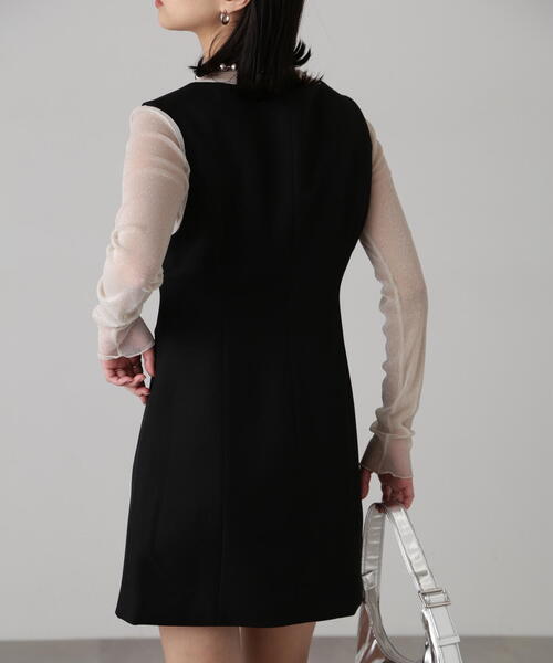 FREE'S MART(フリーズマート)の「ジップ使いミニジャンスカ(ワンピース・レディース・グレー/ブラック/ベージュ・SMALL/MEDIUM)」の8枚目の写真