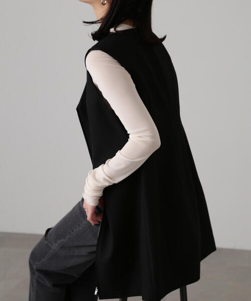 FREE'S MART(フリーズマート)の「ジップ使いミニジャンスカ(ワンピース・レディース・グレー/ブラック/ベージュ・SMALL/MEDIUM)」の21枚目の写真