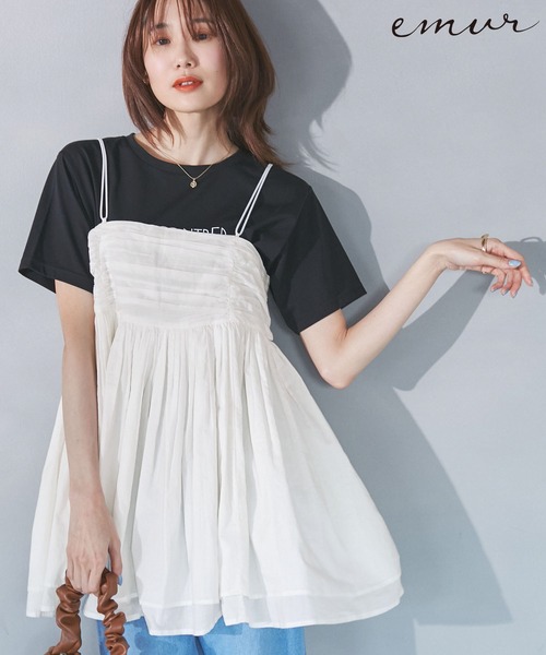 【セール】【emur/エミュール】ボリュームギャザーキャミソール（キャミソール）｜ROPE' PICNIC（ロペピクニック）