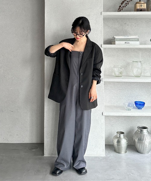 feepur（フェピュール）の「2wayベアサロペット（サロペット/オーバーオール・レディース・グレー/ブラック・SMALL/MEDIUM）」の3枚目の写真