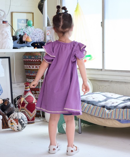 CALMIA(カルミア)の「naminamiリネンワンピース(90~150cm)(ワンピース・キッズ・レッド/パープル/チャコール・100/150/140/130/120/110/90)」の9枚目の写真