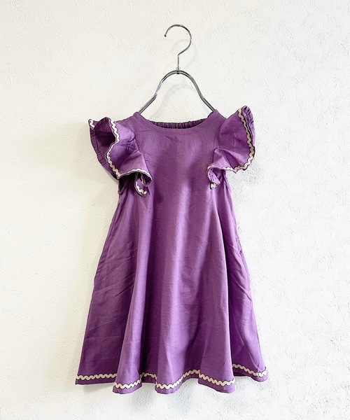 CALMIA(カルミア)の「naminamiリネンワンピース(90~150cm)(ワンピース・キッズ・レッド/パープル/チャコール・100/150/140/130/120/110/90)」の14枚目の写真
