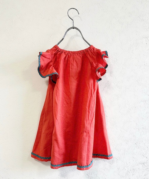 CALMIA(カルミア)の「naminamiリネンワンピース(90~150cm)(ワンピース・キッズ・レッド/パープル/チャコール・100/150/140/130/120/110/90)」の12枚目の写真