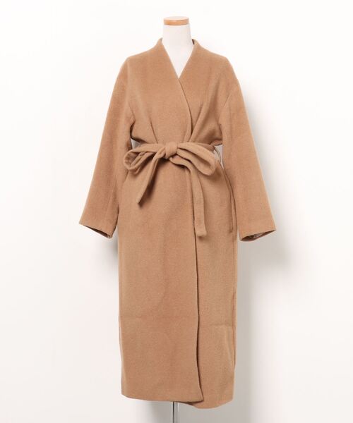 yuni ユニ ノーカラーコート オリーブ super100 wool キナリノ yuni ずるい ユニ ノーカラーコート オリーブ super100 wool
