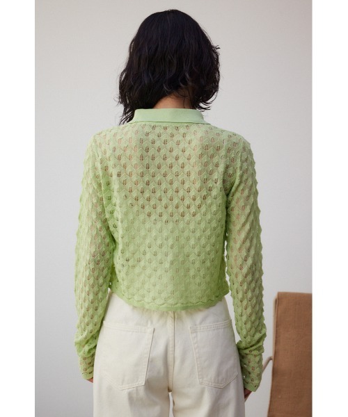 AZUL by moussy（アズールバイマウジー）の「ポップコーンジャガードニット（カーディガン/ボレロ・レディース・ブラック/グレー/ミント・FREE）」の19枚目の写真