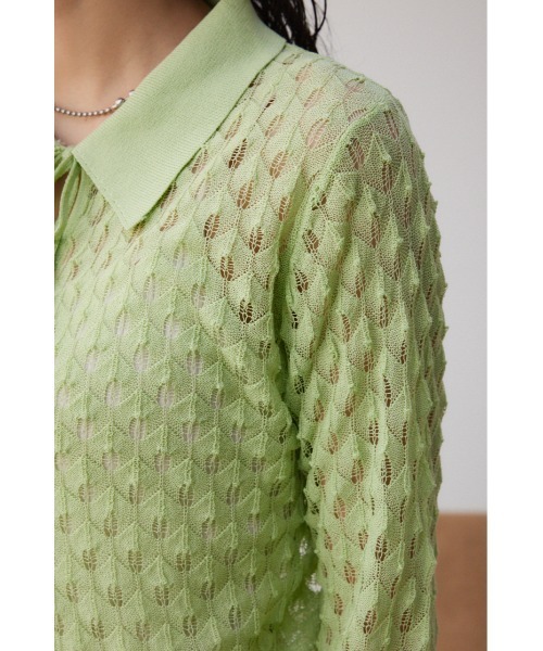 AZUL by moussy（アズールバイマウジー）の「ポップコーンジャガードニット（カーディガン/ボレロ・レディース・ブラック/グレー/ミント・FREE）」の21枚目の写真