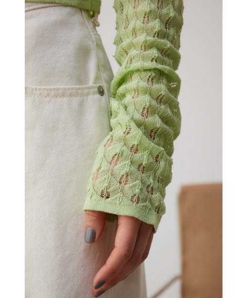 AZUL by moussy（アズールバイマウジー）の「ポップコーンジャガードニット（カーディガン/ボレロ・レディース・ブラック/グレー/ミント・FREE）」の22枚目の写真