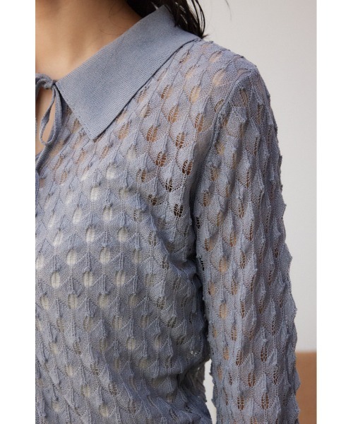 AZUL by moussy（アズールバイマウジー）の「ポップコーンジャガードニット（カーディガン/ボレロ・レディース・ブラック/グレー/ミント・FREE）」の11枚目の写真