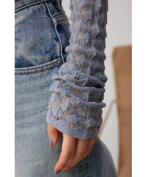 AZUL by moussy（アズールバイマウジー）の「ポップコーンジャガードニット（カーディガン/ボレロ・レディース・ブラック/グレー/ミント・FREE）」の12枚目の写真