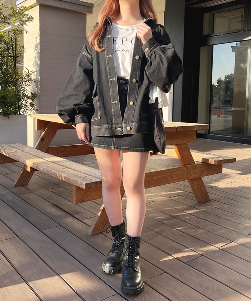 apres jour(アプレジュール)の「【セットアップ可能】デニム台形スカート【ZOZOTOWN限定アイテム】(デニムスカート・レディース・ブラック/アイボリー/ダークインディゴブルー・MEDIUM/SMALL/X-LARGE)」の17枚目の写真