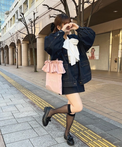 セール】【セットアップ可能】デニム台形スカート【ZOZOTOWN限定