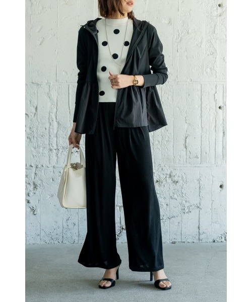 M.deux（エムドゥ）の「【上品可愛い】《フレンチドットサマーニット》（ニット/セーター・レディース・オフホワイト/ブラック/モカ・MEDIUM）」の12枚目の写真