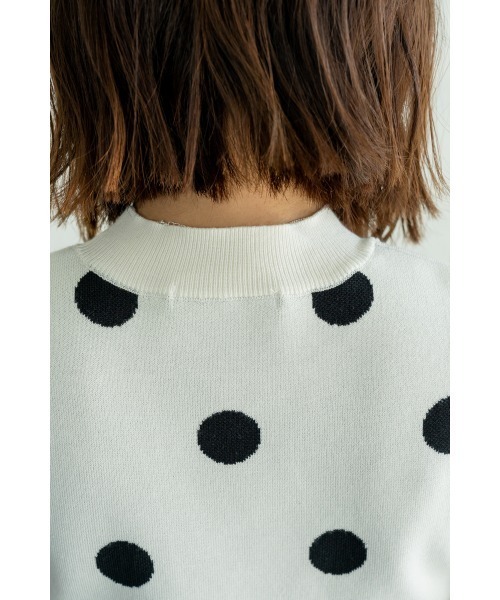 M.deux（エムドゥ）の「【上品可愛い】《フレンチドットサマーニット》（ニット/セーター・レディース・オフホワイト/ブラック/モカ・MEDIUM）」の6枚目の写真