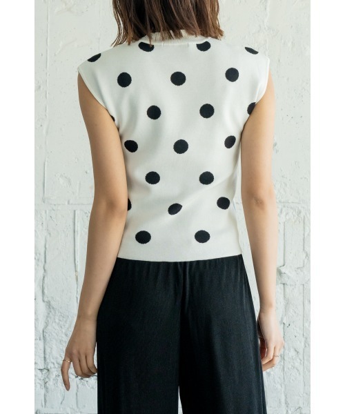M.deux（エムドゥ）の「【上品可愛い】《フレンチドットサマーニット》（ニット/セーター・レディース・オフホワイト/ブラック/モカ・MEDIUM）」の15枚目の写真