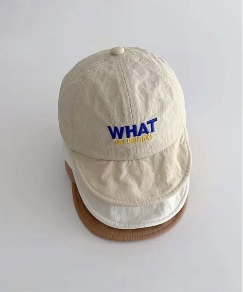 Bambin（ボンバン）の「【 Bambin / ボンバン 】 刺繍  'WHAT' ナイロン キャップ（キャップ・キッズ・ブラック/ホワイト/ベージュ/ブラウン・FREE）」の9枚目の写真