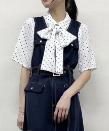 NICOLE CLUB（ニコル　クラブ）の「ポルカドットリボンブラウス（シャツ/ブラウス）」