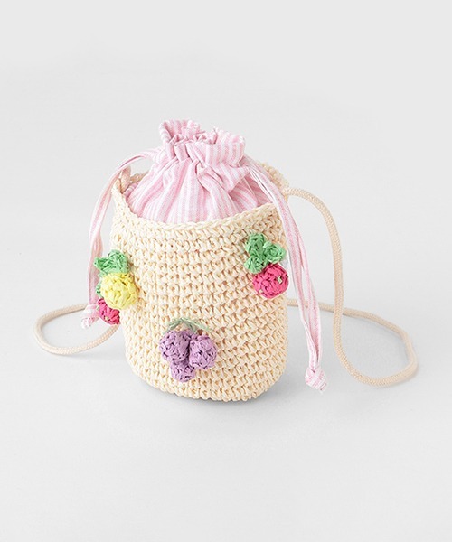 petit main（プティマイン）の「雑材フルーツバッグ（ショルダーバッグ・キッズ・アイボリー/ベージュ・FREE）」の2枚目の写真