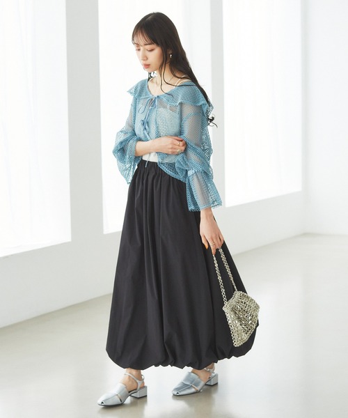 VIS(ビス)の「【洗える】ギャザーバルーンスカート(スカート・レディース・キナリ/ブラック/オリーブ・FREE)」の17枚目の写真