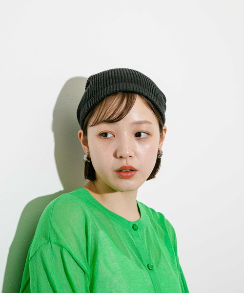 KBF（ケイビーエフ）の「サマーニットビーニー（ニットキャップ/ビーニー・レディース・チャコールグレー/アイボリー・ONE）」の11枚目の写真