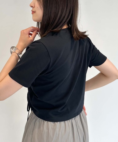 archives（アルシーヴ）の「ギャザーリボンＴシャツ（Tシャツ/カットソー・レディース・オフホワイト/ブラック/グレー・MEDIUM）」の20枚目の写真