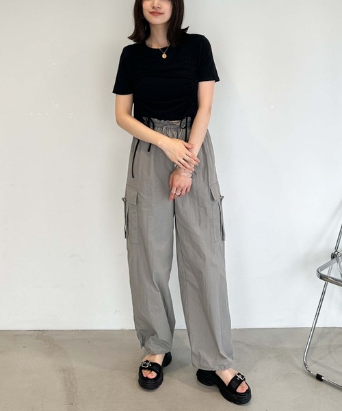 archives（アルシーヴ）の「ギャザーリボンＴシャツ（Tシャツ/カットソー・レディース・オフホワイト/ブラック/グレー・MEDIUM）」の21枚目の写真