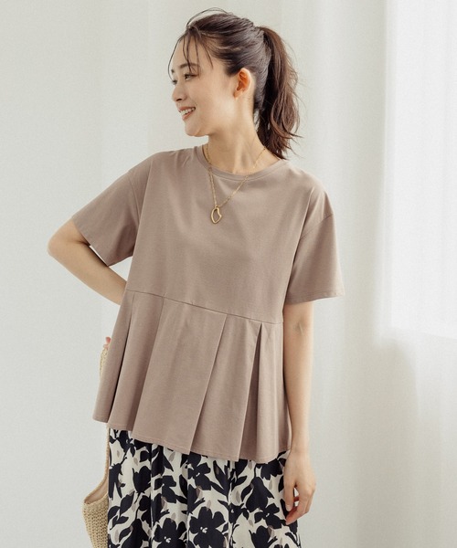 GLOBAL WORK(グローバルワーク)の「快適ペプラムプルオーバー半袖/987168(Tシャツ/カットソー・レディース・ブラック/チャコールグレー/モカ/オフホワイト/ミント・MEDIUM/LARGE)」の5枚目の写真