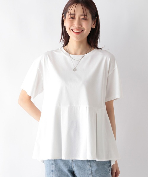 GLOBAL WORK(グローバルワーク)の「快適ペプラムプルオーバー半袖/987168(Tシャツ/カットソー・レディース・ブラック/チャコールグレー/モカ/オフホワイト/ミント・MEDIUM/LARGE)」の9枚目の写真