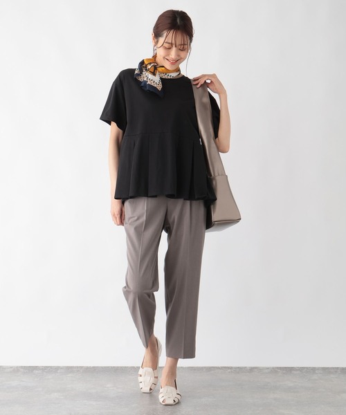 GLOBAL WORK(グローバルワーク)の「快適ペプラムプルオーバー半袖/987168(Tシャツ/カットソー・レディース・ブラック/チャコールグレー/モカ/オフホワイト/ミント・MEDIUM/LARGE)」の10枚目の写真