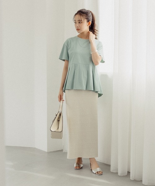 セール】快適ペプラムプルオーバー半袖/987168（Tシャツ