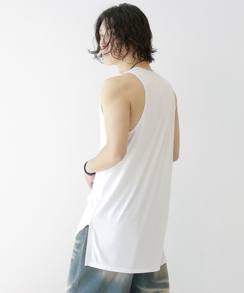 mastermind JAPAN ロングタンクトップ AS SUPER SONIC タンクトップ メンズ ロング ラウンド 無地 ボーダー