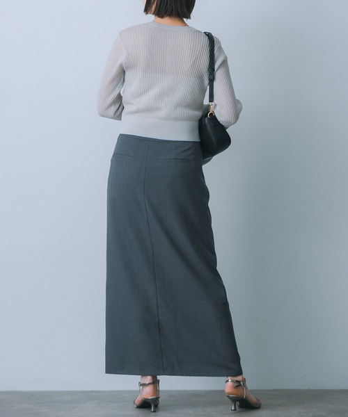 HEYUMM（ヘユム）の「ジップデザインナロースカート（スカート・レディース・ネイビー/ブラック/ライトベージュ・SMALL/MEDIUM）」の5枚目の写真