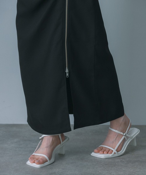 HEYUMM（ヘユム）の「ジップデザインナロースカート（スカート・レディース・ネイビー/ブラック/ライトベージュ・SMALL/MEDIUM）」の14枚目の写真