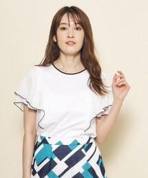 ◆【洗える】フリル袖プルオーバージャージ