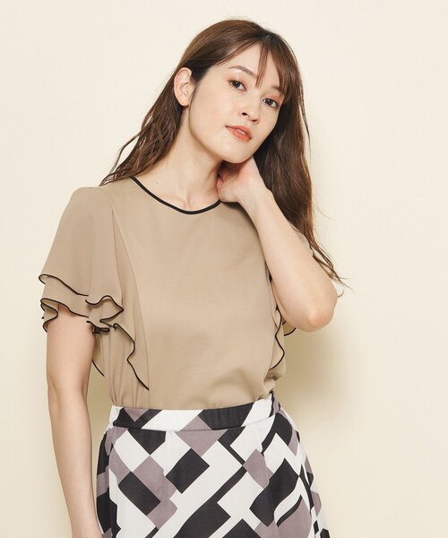 COUP DE CHANCE（クードシャンス）の「◆【洗える】フリル袖プルオーバージャージ（Tシャツ/カットソー・レディース・パープル系/ブラック/ブルーグリーン/ホワイト/ベージュ/ブルー系その他/パープル・34/36/38/40）」の17枚目の写真