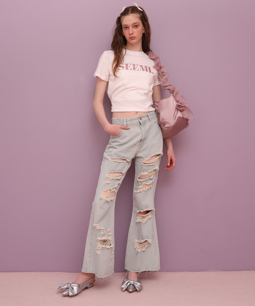 Seemi. byNICECLAUP（ シーミーバイナイスクラップ）の「【Seemi.】フリルバッグ（トートバッグ・レディース・アイボリー/ピンク/ブラック・FREE）」の18枚目の写真