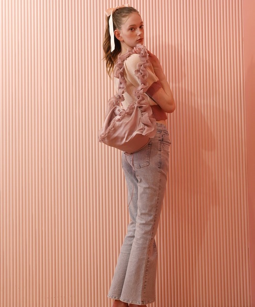 Seemi. byNICECLAUP（ シーミーバイナイスクラップ）の「【Seemi.】フリルバッグ（トートバッグ・レディース・アイボリー/ピンク/ブラック・FREE）」の13枚目の写真