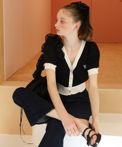 Seemi. byNICECLAUP（ シーミーバイナイスクラップ）の「【Seemi.】フリルバッグ（トートバッグ・レディース・アイボリー/ピンク/ブラック・FREE）」の20枚目の写真