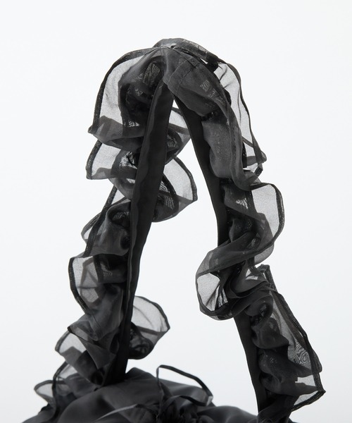 Seemi. byNICECLAUP（ シーミーバイナイスクラップ）の「【Seemi.】フリルバッグ（トートバッグ・レディース・アイボリー/ピンク/ブラック・FREE）」の10枚目の写真