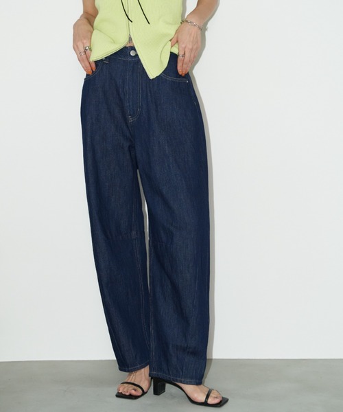 Auntie Rosa Holiday（アンティローザホリデー）の「カーブデニム（デニムパンツ・レディース・キナリ/インディゴブルー/ブラック・マルチサイズ）」の4枚目の写真