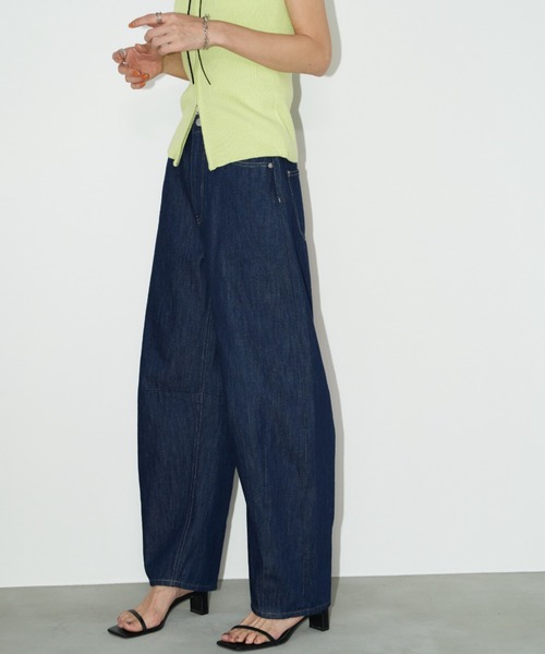 Auntie Rosa Holiday（アンティローザホリデー）の「カーブデニム（デニムパンツ・レディース・キナリ/インディゴブルー/ブラック・マルチサイズ）」の5枚目の写真