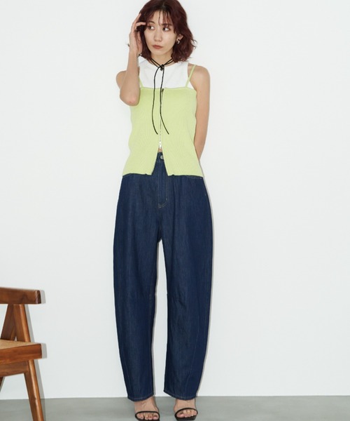 Auntie Rosa Holiday（アンティローザホリデー）の「カーブデニム（デニムパンツ・レディース・キナリ/インディゴブルー/ブラック・マルチサイズ）」の8枚目の写真