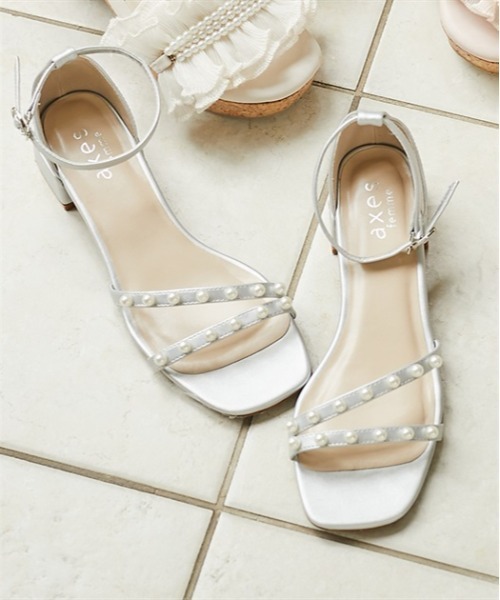 axes femme（アクシーズファム）の「パールストラップサンダル（サンダル・レディース・シルバー/ブラック/ピンク・MEDIUM/LARGE）」の4枚目の写真