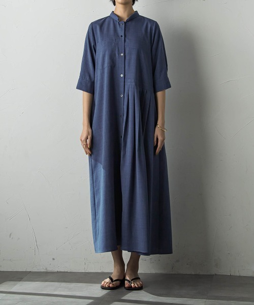 MAYSON GREY(メイソングレイ)の「アシメプリーツワンピース≪洗濯機で洗える≫(ワンピース・レディース・ブルー/ブラック/ベージュ・S/M)」の18枚目の写真