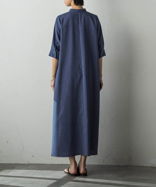 MAYSON GREY(メイソングレイ)の「アシメプリーツワンピース≪洗濯機で洗える≫(ワンピース・レディース・ブルー/ブラック/ベージュ・S/M)」の5枚目の写真